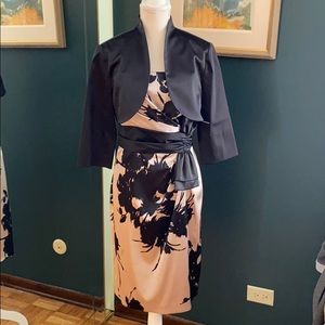 White House black market dress and cropped jacket